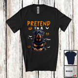 MacnyStore - Personalized Pretend I'm A Rottweiler; Humorous Halloween Custom Name Dog Owner T-Shirt