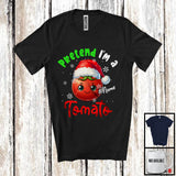 MacnyStore - Personalized Pretend I'm A Tomato Crew; Lovely Christmas Custom Name Santa Snowing T-Shirt