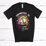 MacnyStore - Personalized Promoted To Aunt Est 2025; Lovely Pregnancy Leopard Rainbow; Custom Name Family T-Shirt
