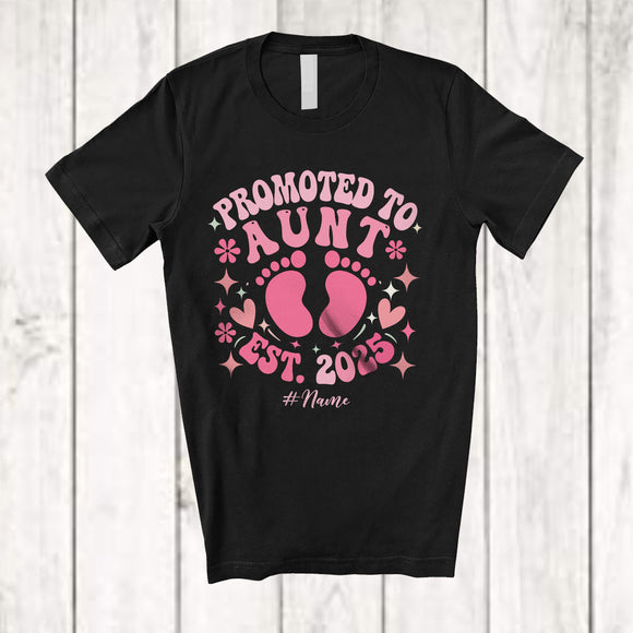 MacnyStore - Personalized Promoted To Aunt Est. 2025; Lovely Mother's Day Pregnancy Custom Name Family T-Shirt