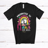 MacnyStore - Personalized Promoted To Nana Est 2025; Lovely Pregnancy Leopard Rainbow; Custom Name Family T-Shirt