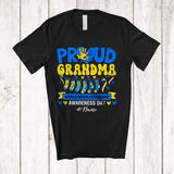 MacnyStore - Personalized Proud Grandma; Lovely Mother's Day Custom Name World Down Syndrome Ribbon T-Shirt