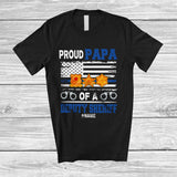 MacnyStore - Personalized Proud Papa Of A Deputy Sheriff; Awesome Father's Day Custom Name USA Flag Police T-Shirt