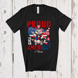 MacnyStore - Personalized Proud To Be An Americat; Joyful 4th Of July Cat American Flag; Patriotic T-Shirt