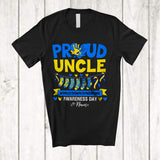 MacnyStore - Personalized Proud Uncle; Lovely Father's Day Custom Name World Down Syndrome Ribbon T-Shirt
