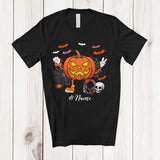 MacnyStore - Personalized Pumpkin Dispatcher; Horror Halloween Custom Name Dispatcher Squad Job Proud T-Shirt