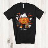 MacnyStore - Personalized Pumpkin Lunch Lady; Horror Halloween Custom Name Lunch Lady Squad Job Proud T-Shirt