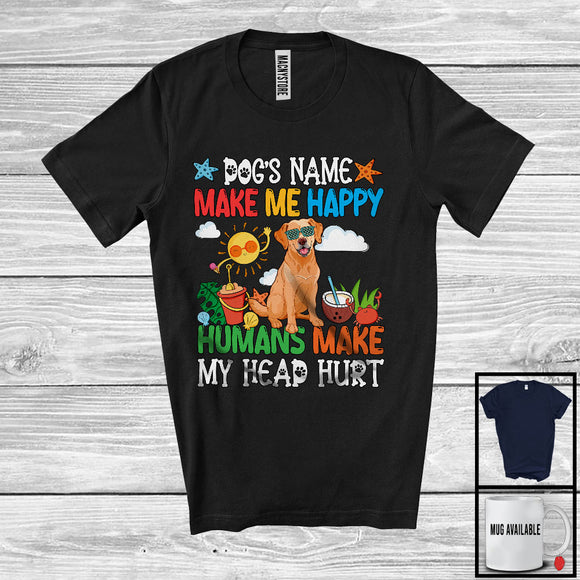 MacnyStore - Personalized Puppy's Custom Name Make Me Happy, Lovely Summer Vacation Labrador Retriever T-Shirt
