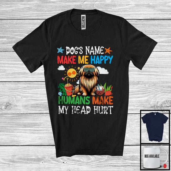 MacnyStore - Personalized Puppy's Custom Name Make Me Happy, Lovely Summer Vacation Pekingese Owner T-Shirt