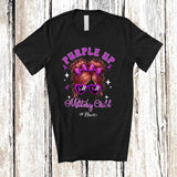 MacnyStore - Personalized Purple Up Military Kids; Lovely Military Child Custom Name Messy Bun Hair Face T-Shirt