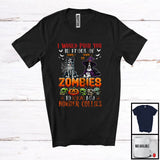 MacnyStore - Personalized Push You Front Of Zombies, Scary Halloween Custom Name Border Collies Mummy Witch T-Shirt