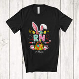 MacnyStore - Personalized RN; Fantastic Easter Eggs Flowers Bunny Ears; Custom Name Nurse Nursing T-Shirt