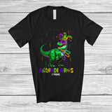 MacnyStore - Personalized Rawrdi Gras; Humorous Mardi Gras Mask Beads T-Rex Dinosaur; Custom Name Parades T-Shirt