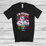 MacnyStore - Personalized Ready To Crush 1st Grade; Lovely First Day Of School Unicorn Custom Name Students T-Shirt