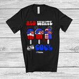 MacnyStore - Personalized Red White And Cool; Amazing 4th of July Three Ice Creams; Custom Name Patriotic T-Shirt