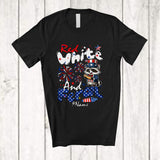 MacnyStore - Personalized Red White And Feral; Joyful 4th Of July Custom Name Raccoon US Flag; Patriotic T-Shirt