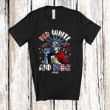 MacnyStore - Personalized Red White Drink; Joyful 4th Of July Custom Name Girl Boy Men Drinking Beer; Patriotic T-Shirt
