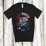 MacnyStore - Personalized Red White Run; Awesome 4th Of July Running Turtle Runner; Custom Name Patriotic T-Shirt