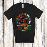 MacnyStore - Personalized Remembering My Ancestors; Joyful Juneteenth Custom Name Black Women Afro T-Shirt