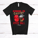 MacnyStore - Personalized Running On Caffeine And Bocce Ball; Joyful Custom Name Coffee Bocce Ball Player T-Shirt