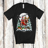 MacnyStore - Personalized Santa Opossum Riding Donkey; Lovely Christmas Tree Custom Name Farmer Family T-Shirt