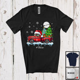 MacnyStore - Personalized Santa Pickup Truck Carrying X-mas Tree; Awesome Christmas Custom Name Driver T-Shirt