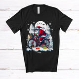 MacnyStore - Personalized Santa Riding Bicycle; Merry Christmas Custom Name Bicycle Lover; Family T-Shirt