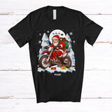 MacnyStore - Personalized Santa Riding Dirt Bike; Merry Christmas Custom Name Dirt Bike Biker; Family T-Shirt