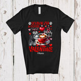 MacnyStore - Personalized Schnauzer And Coffee Only For Valentine; Lovely Custom Name Single; Animal T-Shirt
