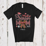 MacnyStore - Personalized Senior Mom 2025; Amusing Mother's Day Pink Leopard; Custom Name Graduate T-Shirt