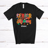 MacnyStore - Personalized Senior Mommy; Colorful Graduation Mother's Day Flower; Custom Name Graduate Family T-Shirt