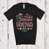 MacnyStore - Personalized Senior Nana 2025; Amusing Mother's Day Pink Leopard; Custom Name Graduate T-Shirt