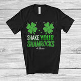 MacnyStore - Personalized Shake Your Shamrocks; Sarcastic St. Patrick's Day Custom Name Adult Shamrock T-Shirt