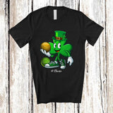 MacnyStore - Personalized Shamrock Playing Bocce Ball; Amusing St. Patrick's Day Irish; Custom Name Sport Player T-Shirt