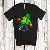 MacnyStore - Personalized Shamrock Playing Boxing; Amusing St. Patrick's Day Irish; Custom Name Sport Player T-Shirt