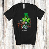 MacnyStore - Personalized Shamrock Playing Chess; Amusing St. Patrick's Day Irish; Custom Name Sport Player T-Shirt