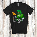 MacnyStore - Personalized Shamrock Playing Footgolf; Amusing St. Patrick's Day Irish; Custom Name Sport Player T-Shirt