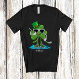 MacnyStore - Personalized Shamrock Playing Ice Hockey; Amusing St. Patrick's Day Irish; Custom Name Sport Player T-Shirt