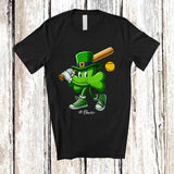 MacnyStore - Personalized Shamrock Playing Softball; Amusing St. Patrick's Day Irish; Custom Name Sport Player T-Shirt