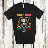 MacnyStore - Personalized Sheep Mom; Joyful Mother's Day Flowers Custom Name Sheep Farmer; Family T-Shirt