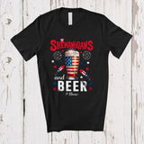 MacnyStore - Personalized Shenanigans And Beer; Lovely 4th Of July Custom Name Drink Beer; Patriotic T-Shirt