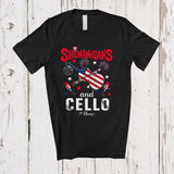 MacnyStore - Personalized Shenanigans And Cello; Lovely 4th Of July Custom Name Cello Player; Patriotic T-Shirt