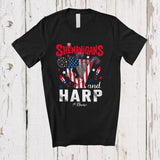MacnyStore - Personalized Shenanigans And Harp; Lovely 4th Of July Custom Name Harp Player; Patriotic T-Shirt