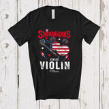 MacnyStore - Personalized Shenanigans And Violin; Lovely 4th Of July Custom Name Violin Player; Patriotic T-Shirt