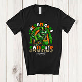 MacnyStore - Personalized Shenanigans Saurus; Adorable St. Patrick's Day Custom Name T-Rex; Rainbow T-Shirt