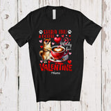 MacnyStore - Personalized Shiba Inu And Coffee Only For Valentine; Lovely Custom Name Single; Animal T-Shirt