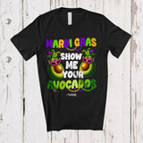 MacnyStore - Personalized Show Me Your Avocados; Humorous Mardi Gras Beads Fruit; Custom Name Parades T-Shirt