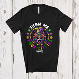 MacnyStore - Personalized Show Me Your Kitties; Amazing Mardi Gras Jester Hat Custom Name Kitten Cat T-Shirt