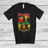 MacnyStore - Personalized Singular Plural; Adorable Christmas Four Elf; Custom Name Grammar Teacher T-Shirt