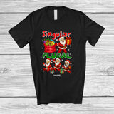 MacnyStore - Personalized Singular Plural; Adorable Christmas Four Santa; Custom Name Grammar Teacher T-Shirt
